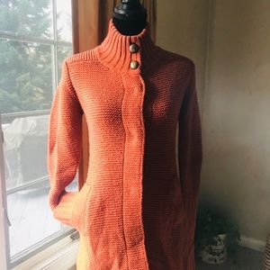 Knit Sweater Coat w/ Buttons